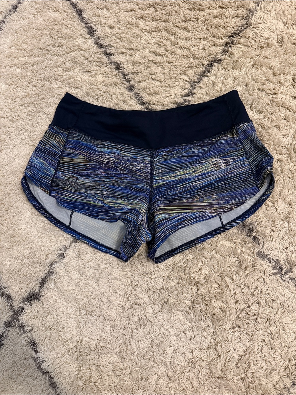 lululemon athletica Blue stripes speed up shorts